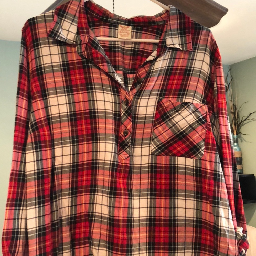 Flannel half button